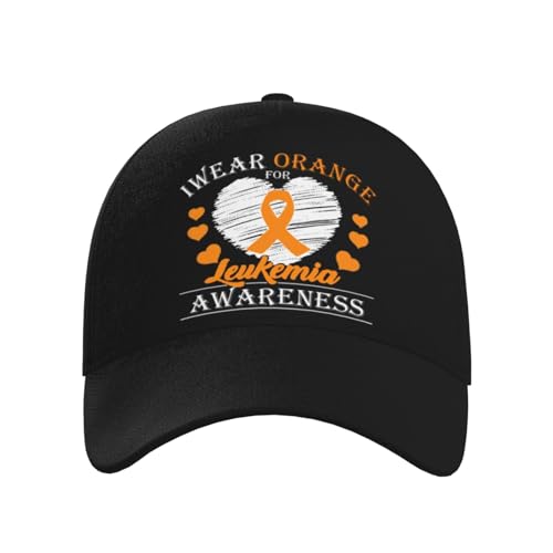 I Wear Orange Leukemia Cancer Awareness Baseball Hats for Men and Women - Classic Adjustable Hats2