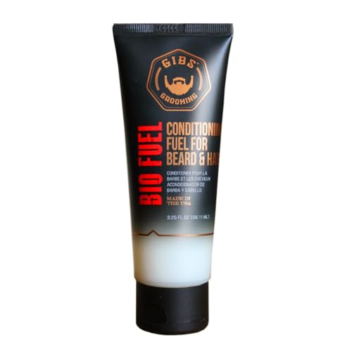 GIBS Grooming Bio Fuel - Conditioning Fuel for Beard & Hair Growth (3.25 oz) Mango Butter Saw Palmetto Dragons Blood - Caffeine & Biotin - Hair Conditioner & Beard Conditioner for Men - Made in USA