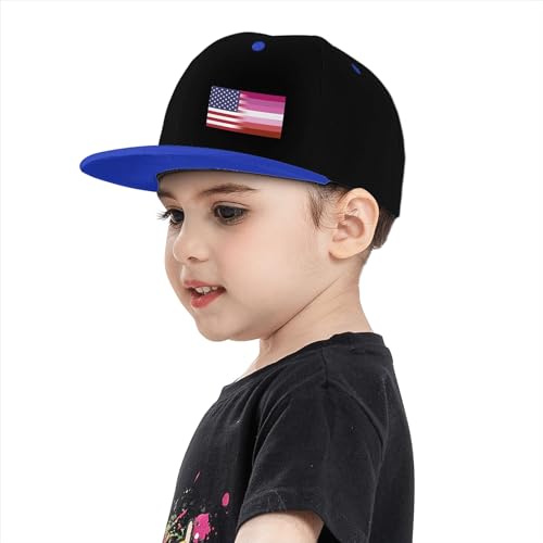 American Lesbian Flag Children's Flat Brimmed Hip-hop Hat Flat Eave Sunscreen Duckbill Cap Headgear4