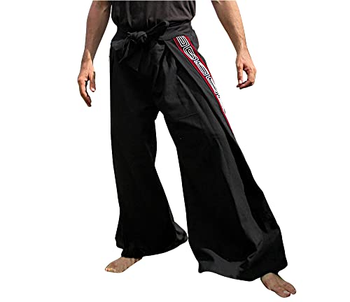 RaanPahMuang Brand Wonderful Side Flap Grain Line Cotton Artistic Taekwondo Pants