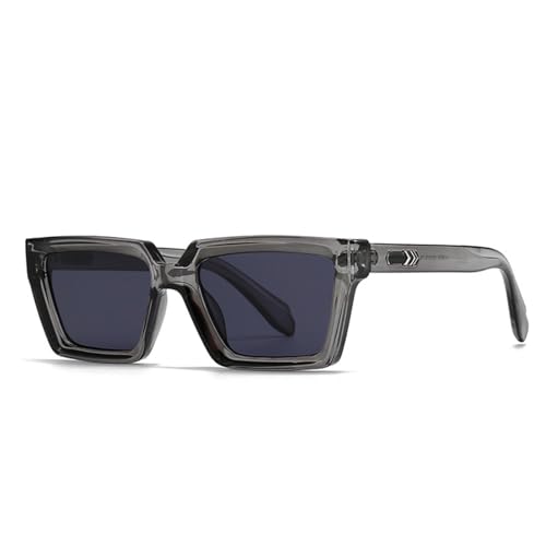 Lunettes de soleil bleu-vert haut de gamme pour femme aux finitions rivets vintage et verres gris