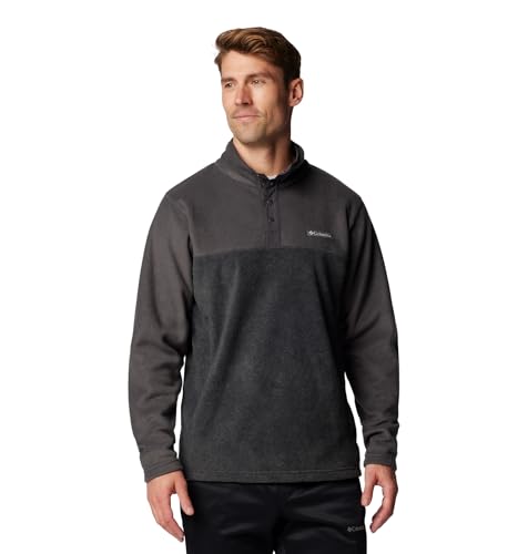 Columbia Mens Steens Mountain Half Snap Fleece Jacket, Charcoal Heather/Shark, Large