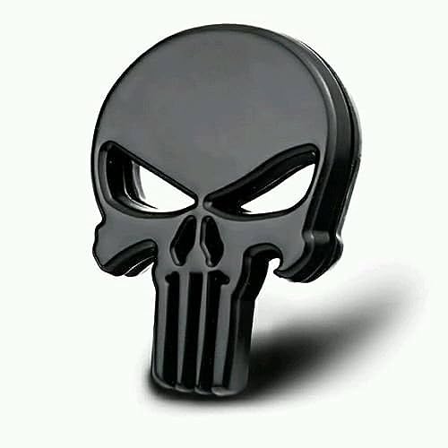 Image of VRT 3D Chrome Emblem Automotive Car, Bike Badges Logo Self Adhesive Sticker (Skull, Black)