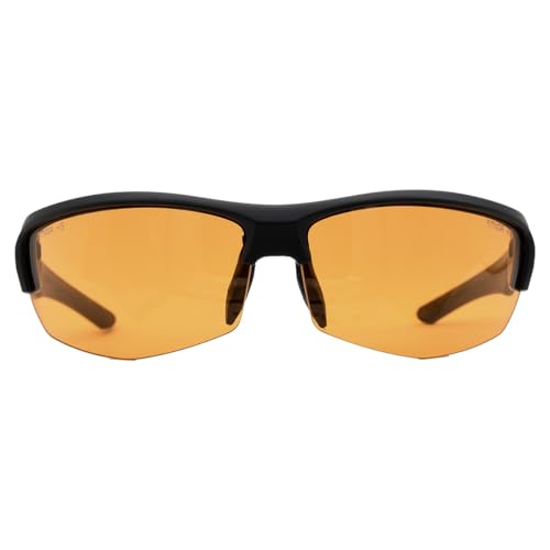 STNGR HiSpeed BrightEdge Unbreakable Ballistic Outdoor & Shooting Sunglasses Polarized For Men - w/Smoke or Clear Lenses (Orange)