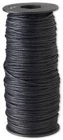 Beading Cord Spool Wax Coated Cotton Beading Cord String Cording for Beads & Jewelry 25 Meter 27 yards (0.5 mm, Black)