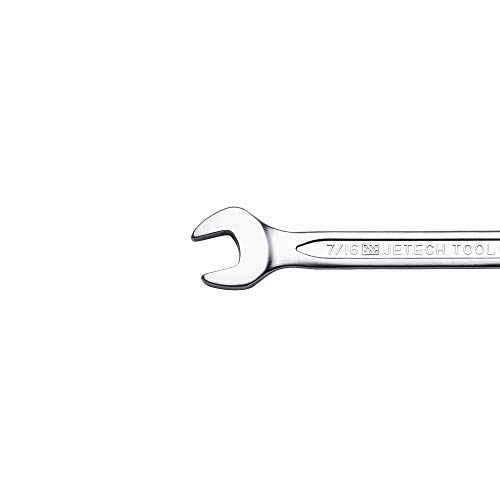 Jetech 7/16 Inch Combination Wrench, Industrial Grade Cr-V Steel Spanners with Precise 12 Point Opening, Off-Corners Design