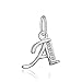 925 Sterling Silver Cubic Zirconia A-Z Initial Letters Alphabet Dangling charms Pendant (Letter--A)
