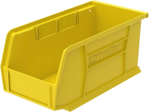 Akro-Mils AkroBins 30230 Kunststoff-Aufbewahrungsbehälter, zum Aufhängen, stapelbar, 27,9 x 12,7 cm, Gelb, 12 Stück (30230YELLO)