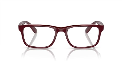 Ray-Ban Rx7232m Scuderia Ferrari Collection Rechteckiger Brillenrahmen für verschreibungspflichtige Brillen, Dunkelrot/Demo-Linse, 54 mm