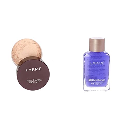 Image of LAKME Rose Matte Face Powder for Oily Skin Type, Soft Pink, 40G And Nail Color Remover, 27Ml