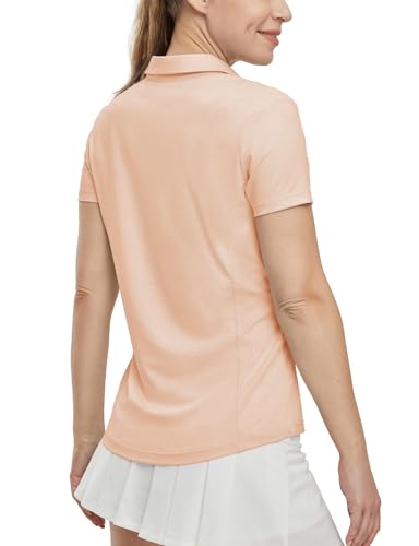 Image of BGOWATU Women's Short Sleeve Golf Tennis Polo Shirts V Neck Collared Workout Tops UV Protection Dry Fit