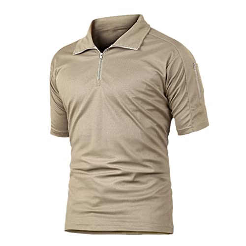 T-shirt d'été pour homme séchage rapide anti humidité kaki S