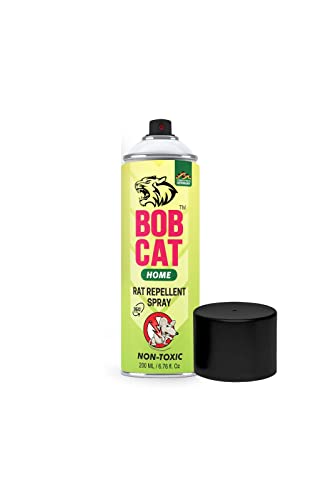 BOB CAT 2X Advanced Rat Repellent Spray | Non-Toxic Formula | Protects Cars, Homes, Garages & Warehouses from Rats | Long-Lasting Anti-Rat Coating | Pack of 1 (200 ml)