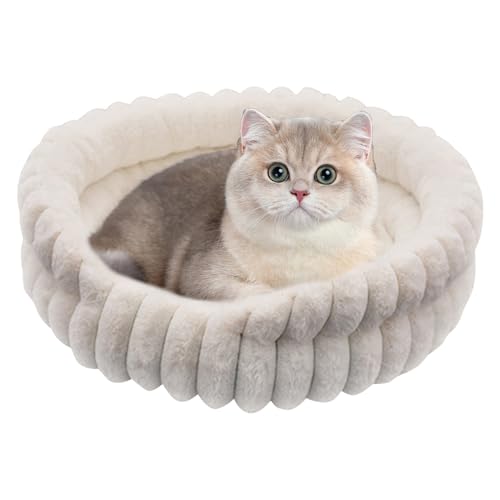 lisutupode 小型犬用ベッド,室内猫用ベッド | 温かいドーナツ型 丸洗い可能 子猫用 アウトドア リラックス ペット睡眠 旅行 冬用