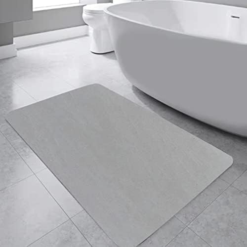 MieMieMie Bathroom Rug Mat, Ultra Thin Absorbent Bath Rugs Bathroom Floor Mat, Non Slip Washable Bathroom Rug Runner, Small Bath Mats for Tub, Shower and Bath Room Grey 16*24inch