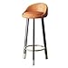 DCVFRQ Tabourets de Bar en Cuir technologiques, chaises à Barres de Luxe légères, tabourets de Dossier de Haut Niveau, chaises Hautes minimalistes Modernes, adaptées aux Restaurants et Bars, Orange