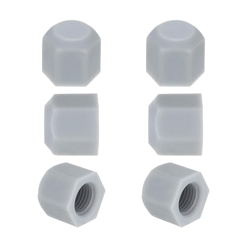 PATIKIL Tapón de Plástico de 1/4', Rosca Hembra 7/16-20UNF, 6 Piezas de 45 Grados Sae Tapón de Válvula de Conexión de Tubo de Flare para Aire Acondicionado, Línea de Gas Hidráulico, Gris