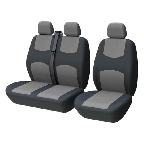 TOYOUN Housse de siège Voiture Universelle| Housse Siege camionnette | Housses de siège Avant Simple et Double | Conducteur et Double Passager 2 + 1, Noir et...