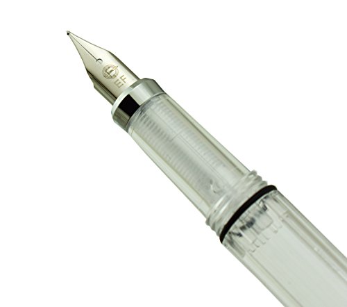 Lanxivi Yongsheng 3008 Piston Fountain Pen Ef Extra Fine Nib,Transparent Silvertrim 4 Colors Set #TOP5