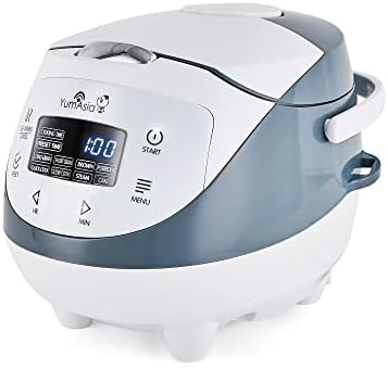 Yum Asia Panda Mini Rice Cooker With Ninja Ceramic Bowl and Advanced Fuzzy Logic (3.5 cup, 0.63 litre) 4 Rice Cooking Functions, 4 Multicooker functions, LED display, 220-240V (White and Grey (EU))