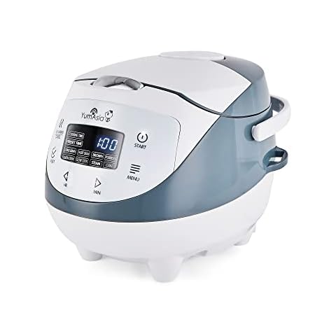 Yum Asia Panda Mini Rice Cooker With Ninja Ceramic Bowl and Advanced Fuzzy Logic (3.5 cup, 0.63 litre) 4 Rice Cooking Functions, 4 Multicooker functions, LED display, 220-240V (White and Grey (EU)) Cover