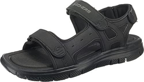 Skechers 51874', Sandalia con Pulsera para Hombre, Negro (Black), 43 EU