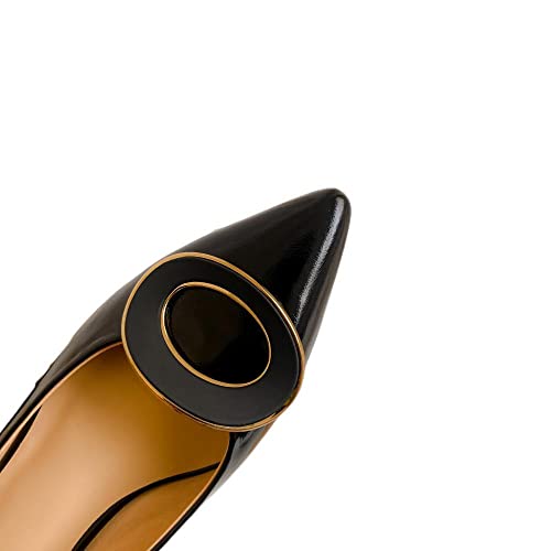 TinaCus Women's Genuine Leather Handmade Pointed Toe Decorated Loop Mid Kitten Heel Office Pumps Shoes2