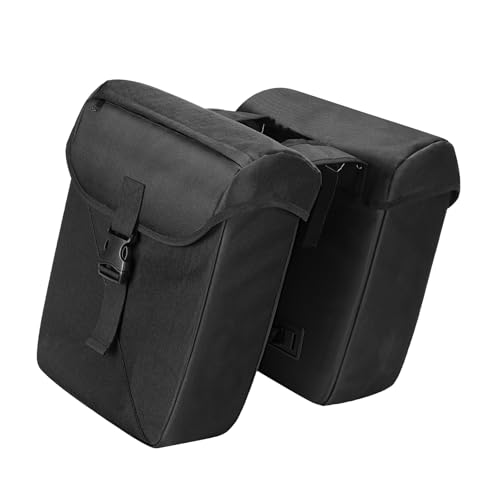 Sac de vélo arrière 32L noir en polyester avec compartiments