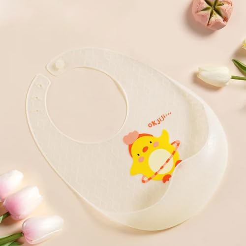 Image of StarAndDaisy Reusable Silicone Bib for Baby with Adjustable Buttons for Mess-Free Feeding