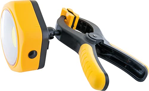 Projecteur de travail LED 360° jaune et noir avec pince intégrée