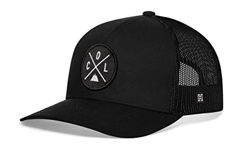 Image of HAKA State City Trucker Hat for Men & Women, Adjustable Baseball Hat, Mesh Snapback, Sturdy Outdoor Black Golf Hat