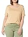 Amazon Essentials Women's Short-Sleeve Scoopneck Tunic, Pack of 2, Charcoal Heather/Light Camel, X-Large