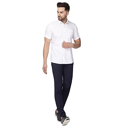 Image of blackberrys Men's Slim Fit Shirt (ES-SP-PR-Shine-HS # White 46)