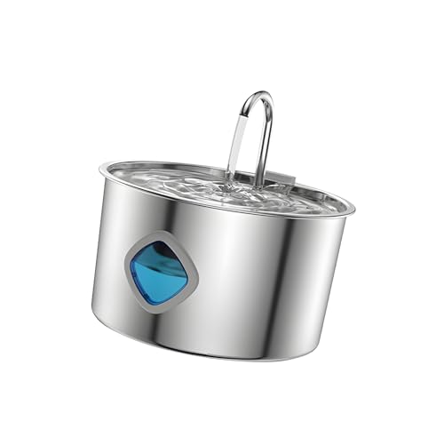 Fuente de agua para mascotas de acero inoxidable 3.2L miniatura 6