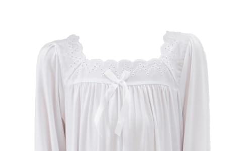 Girls White Nightgown Lace Square Neck Dress3