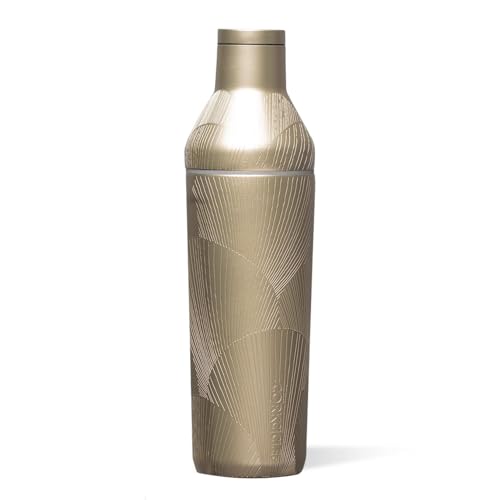 Corkcicle Cocktail Shaker - Triple-Insulated Stainless Steel - Leak-Proof Lid with Built-In Strainer - Non-Slip Bottom - Summer Drinkware Gift - 17 oz - Champagne Dreams