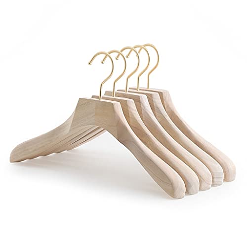 5 perchas de madera de alcanfor natural de inspiración japonesa, ideales para armario, tienda de ropa o hogar