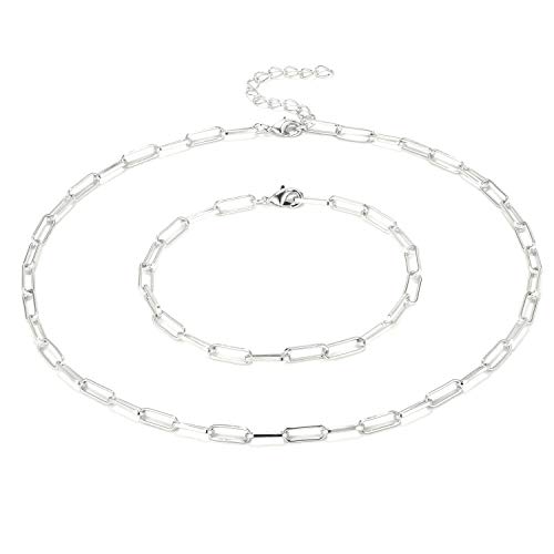 BOUTIQUELOVIN 14K Gold Plated Paperclip Link Chain Choker Necklace for Women Girls