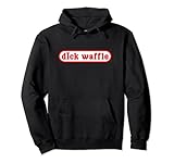 Funny Retro Red and White “Dick Waffle” Pullover Hoodie