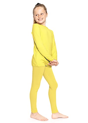 Image of STRETCH IS COMFORT Girls 2 Piece Hoodie Short Sleeve Long Sleeve Crew Neck Top and Leggings Set Kids Thermals Underwear Set