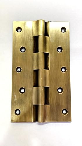 Image of BRASK Brass Railway Hinges 6 inch x 1.1 /2 inch x 3 /16 (150 mm x 38 mm x 5 mm) Heavy Duty Brass Door Hinges (Antique, 3)