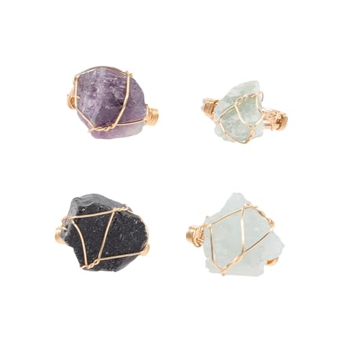 Bijoux pour hommes en cuivre et bague en pierre naturelle au design ajustable