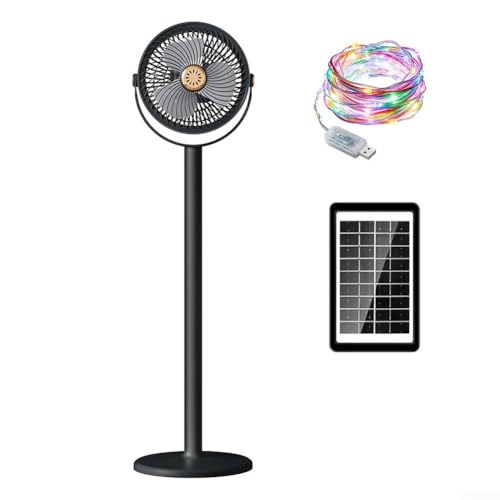 Ventilador solar portátil recargable de 5 velocidades contra el calor en camping 2