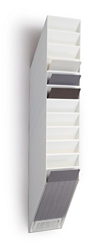 Durable Flexiboxx - Revistero para pared (tamaño A4 vertical), 12 compartimentos, color blanco