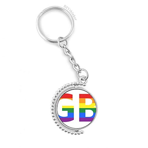 Porte-clés transgenre bisexuels rotatif multicolore anti-stress