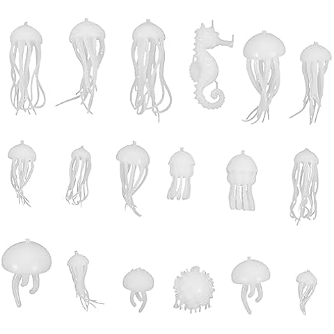 SHINEOFI 18 Pcs Epoxy Filler Silicone Gummy Molds Marine Animal Resin Molds Sea Creatures Chocolate Mold Epoxy DIY Craft Material Coral Decor White Pendant Ocean 3D Cover