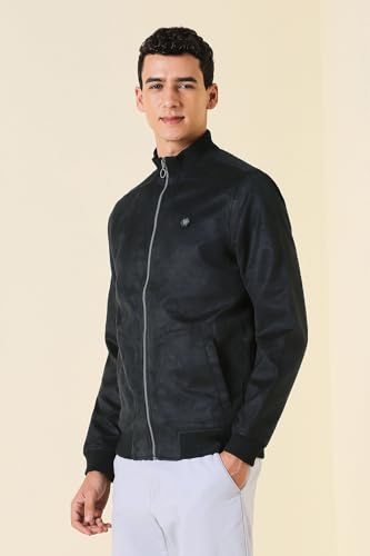 Image of Allen Solly Men's Polyester Modern Stand Up Collar Casual Jacket, Standard Length