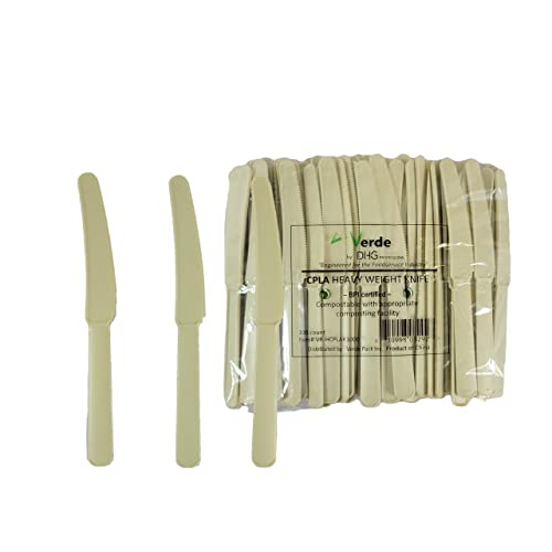 Cuchillo desechable de base vegetal CPLA para celebraciones, pack de 100 piezas reforzadas 3