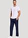 Deyeek Men's Tear Away Pants 2 Side Snap Open Bottom Sweatpants Loose Fit Casual Post Surgery Pants with Pockets Dark Blue