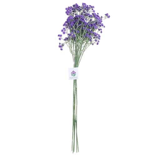 Image of HOMEVERSE 05Pcs Baby Breath /Gypsophila Artificial Fake Silk Plants Wedding Party Decoration Real Touch Flowers DIY Home Garden(Purple-05 pcs)